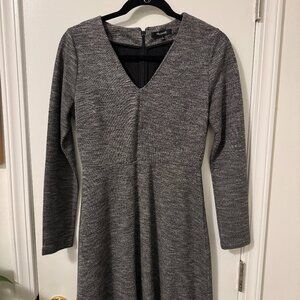Madewell Bridgewalk V-Neck Dress in heather gray